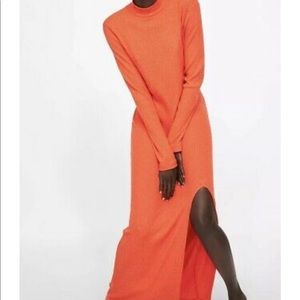 Brand New - Neon Orange Turtleneck Maxi w/slit